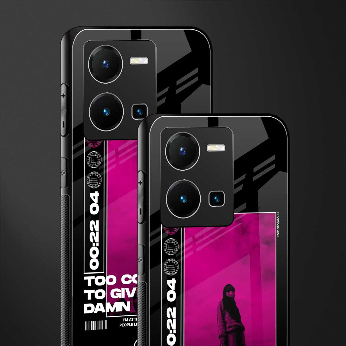 too cool to give a damn back phone cover | glass case for vivo y35 4g