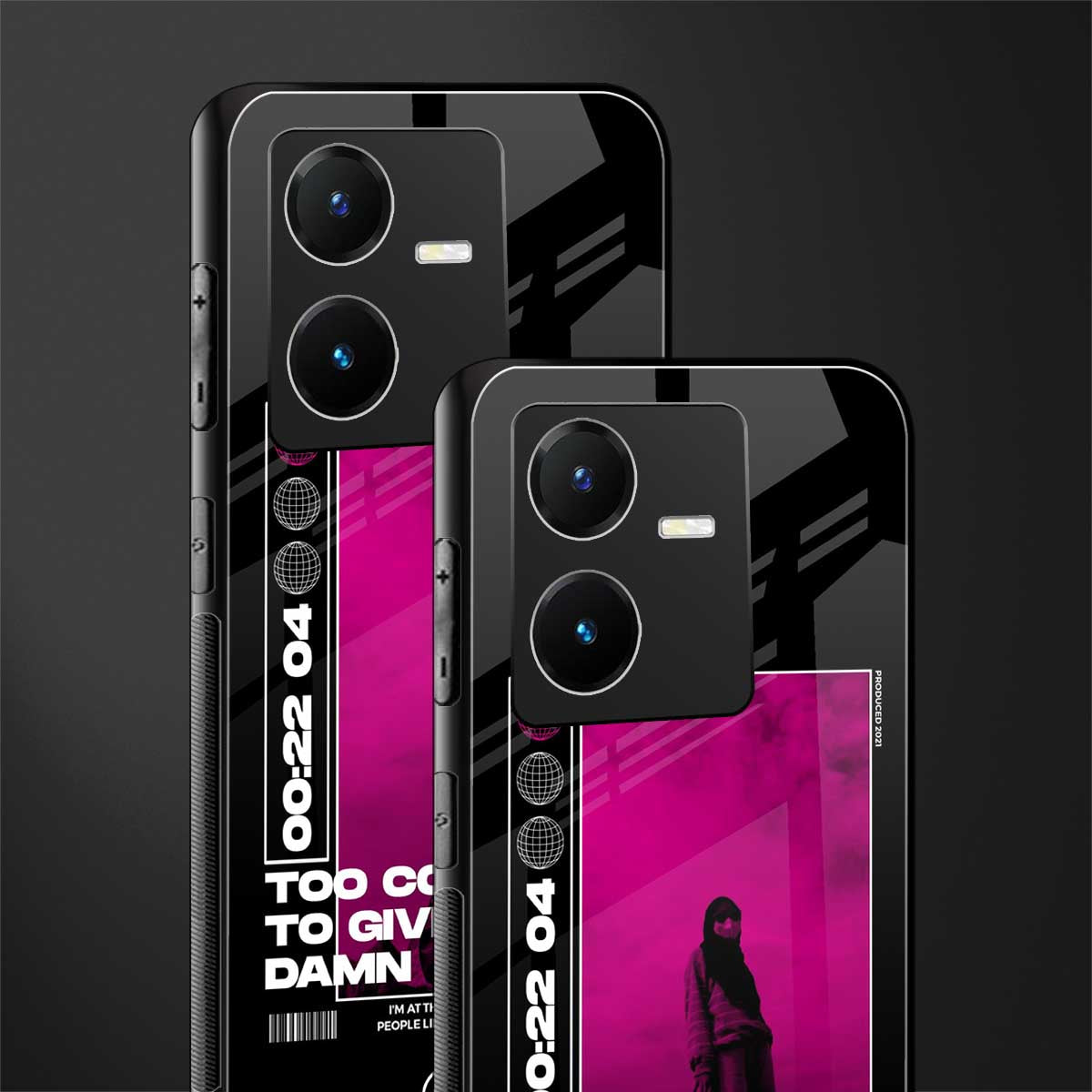 too cool to give a damn back phone cover | glass case for vivo y22