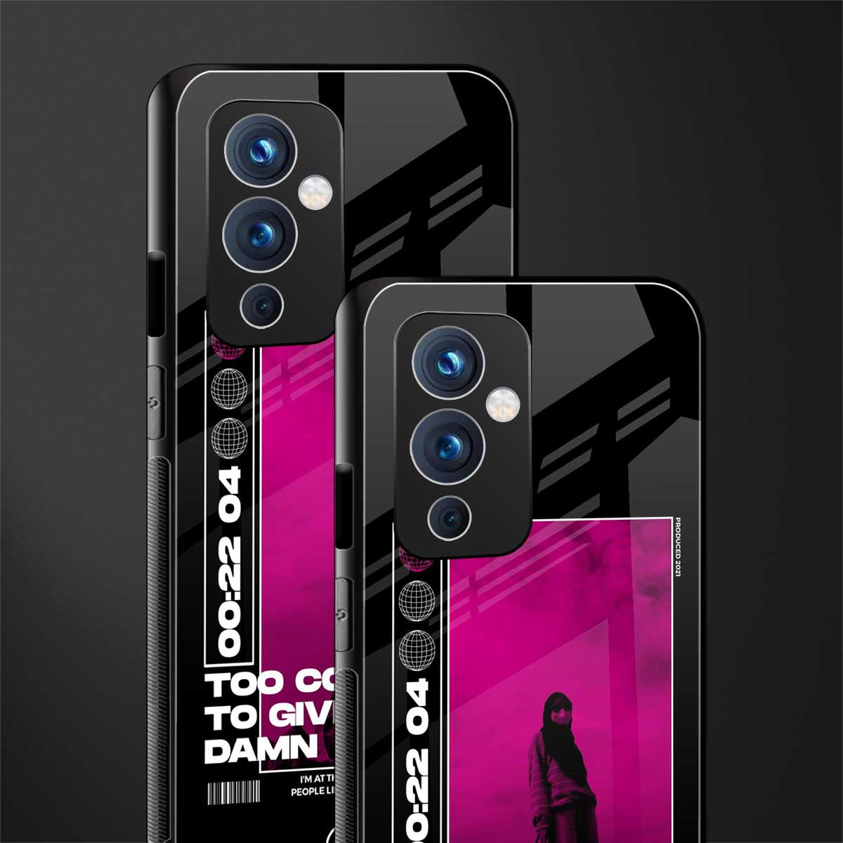 too cool to give a damn back phone cover | glass case for oneplus 9