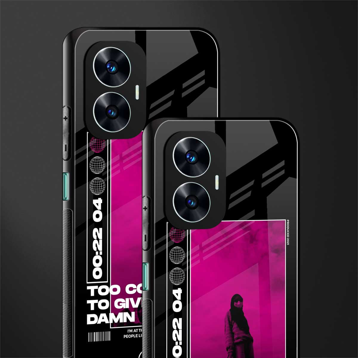 too cool to give a damn back phone cover | glass case for realme c55