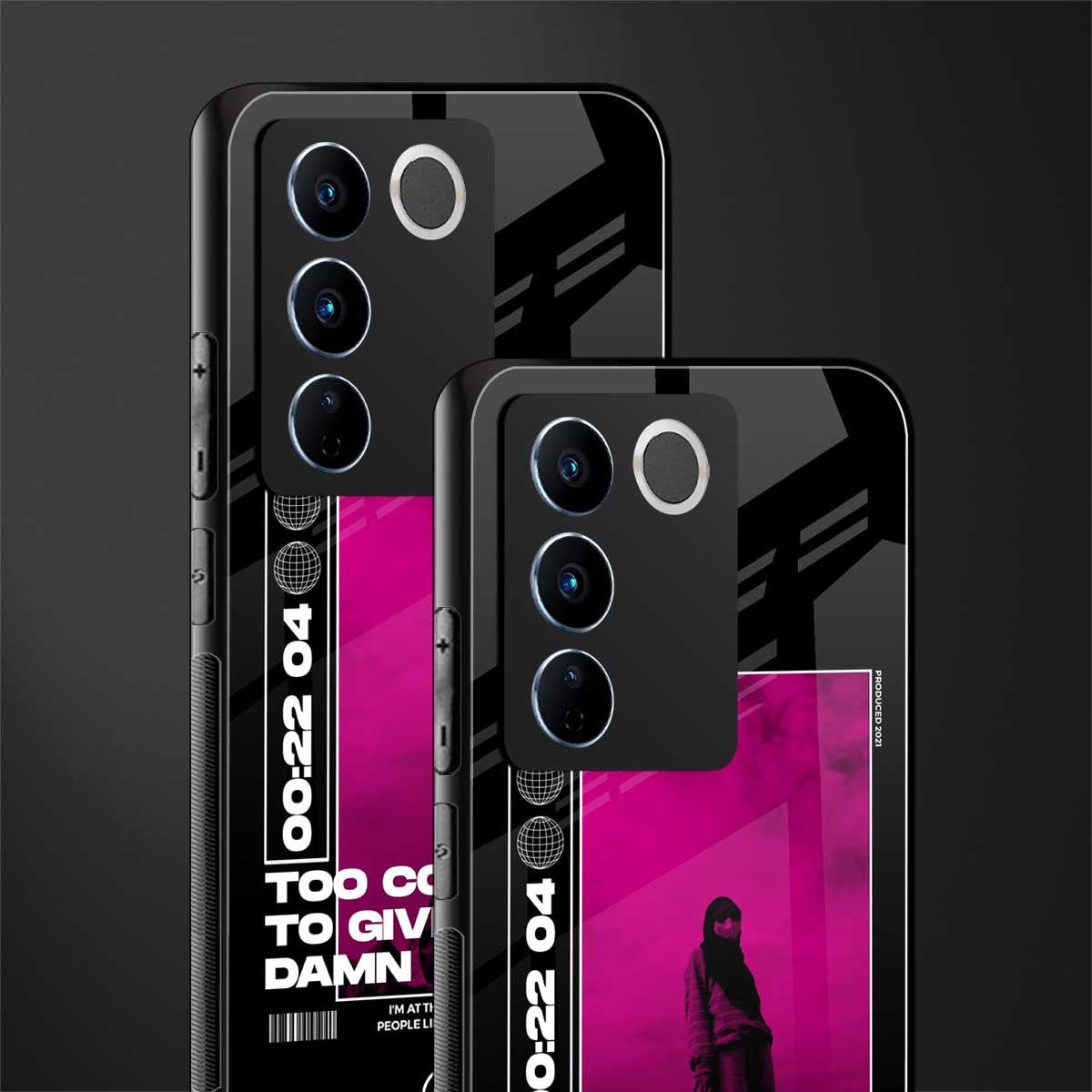 too cool to give a damn back phone cover | glass case for vivo v27 pro 5g