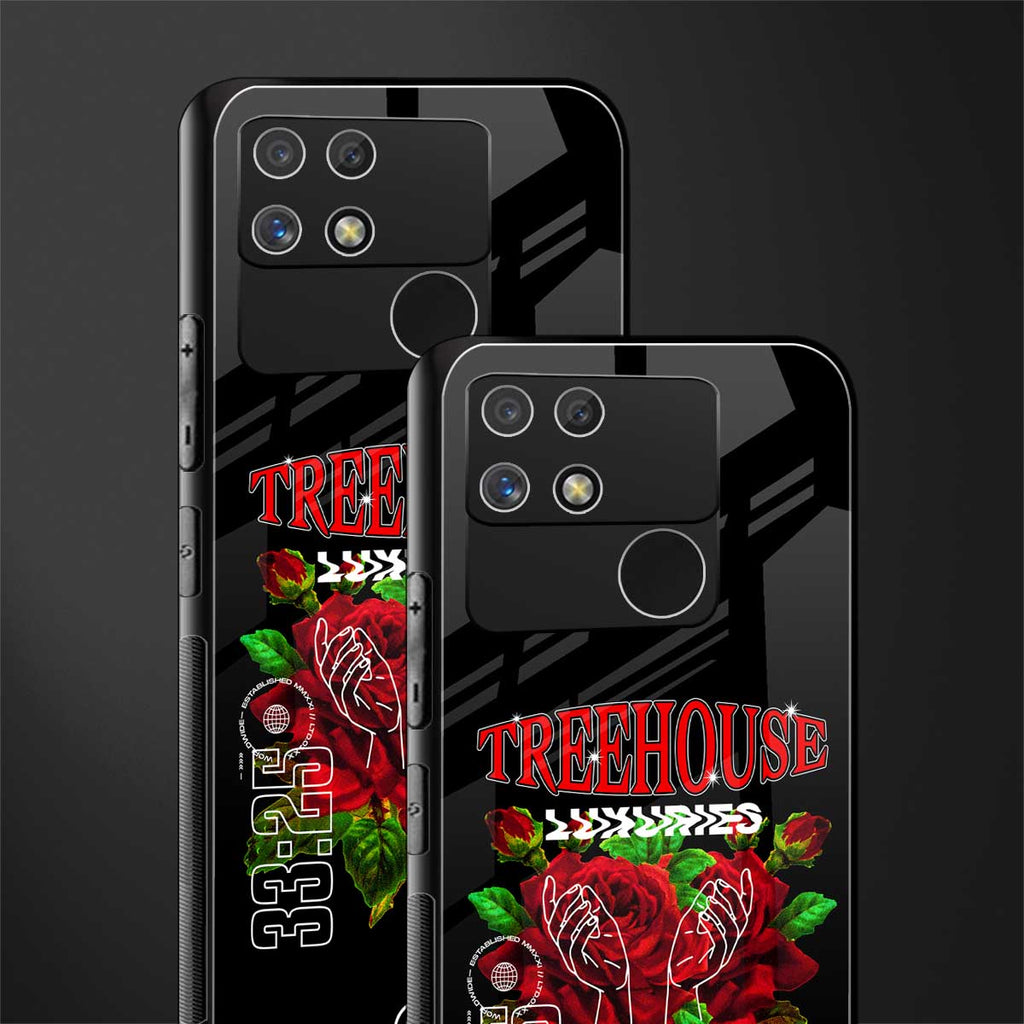 treehouse back phone cover | glass case for realme narzo 50a