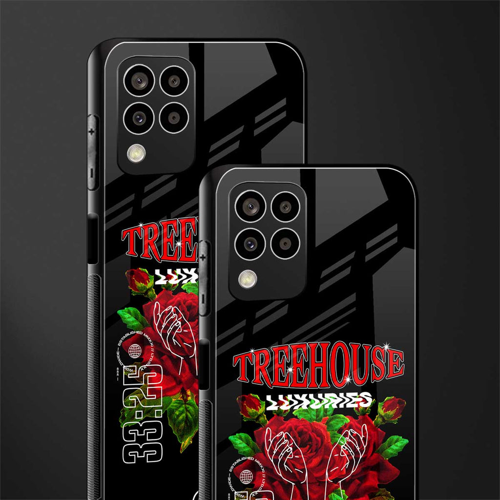 treehouse back phone cover | glass case for samsung galaxy m33 5g