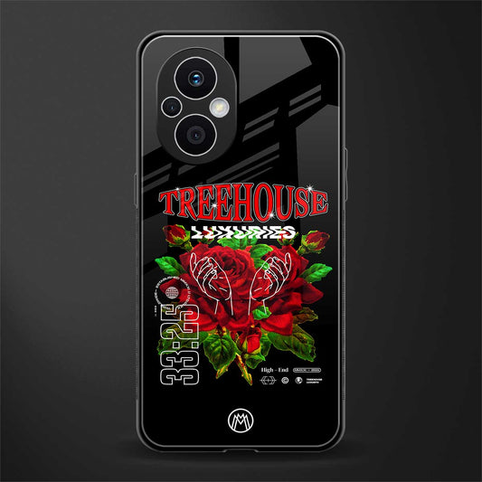 treehouse back phone cover | glass case for oppo f21 pro 5g