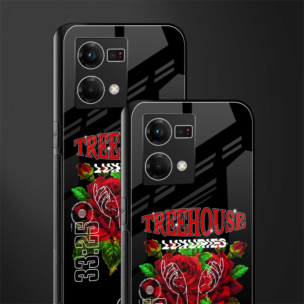 treehouse back phone cover | glass case for oppo f21 pro 4g