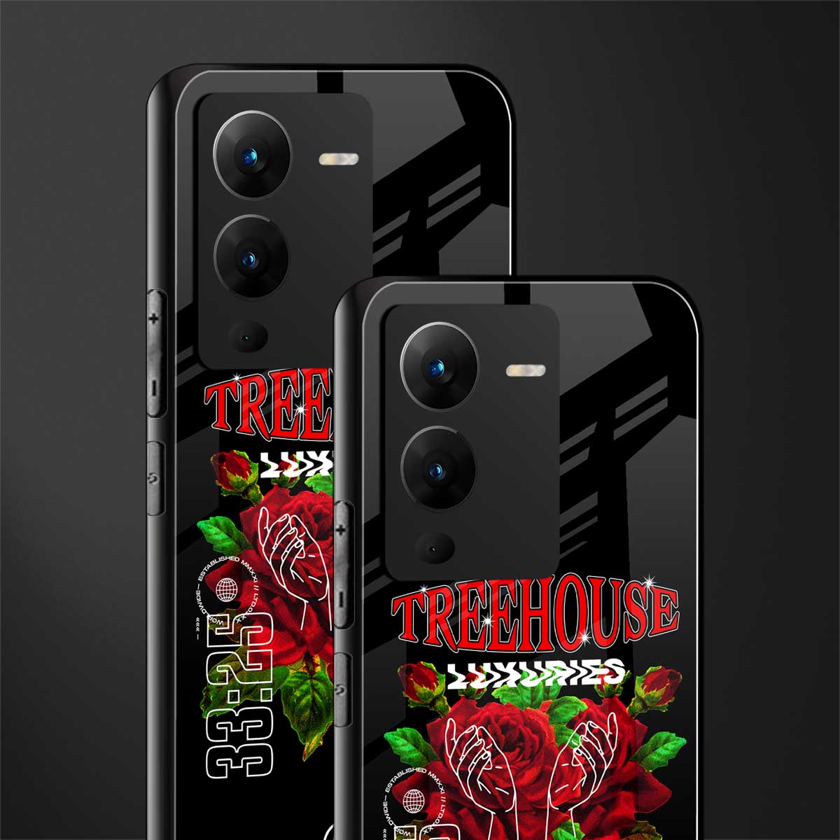 treehouse back phone cover | glass case for vivo v25 pro 5g