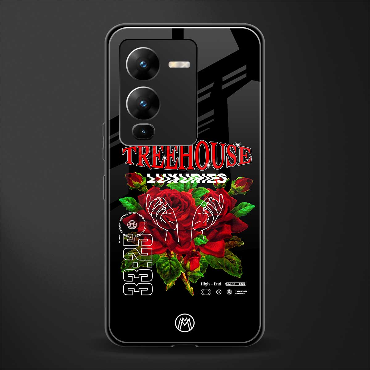 treehouse back phone cover | glass case for vivo v25 pro 5g
