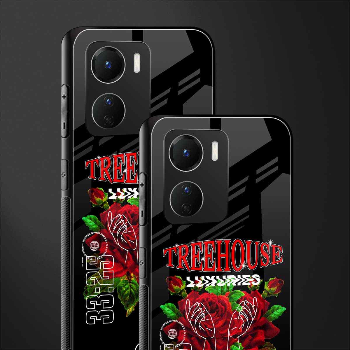 treehouse back phone cover | glass case for vivo y16