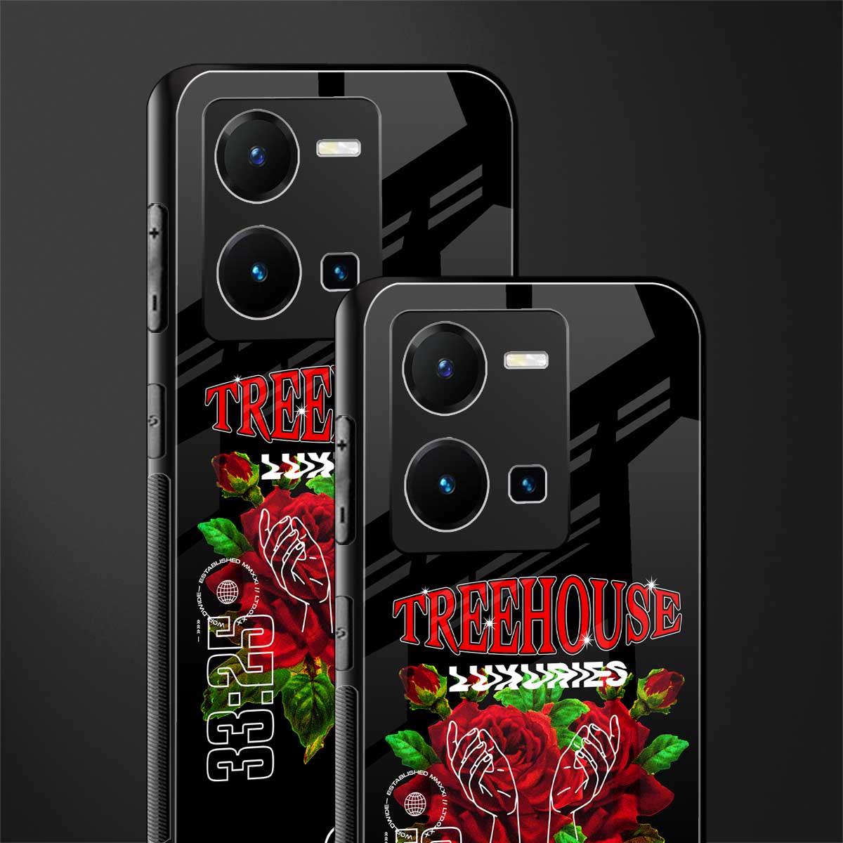 treehouse back phone cover | glass case for vivo y35 4g