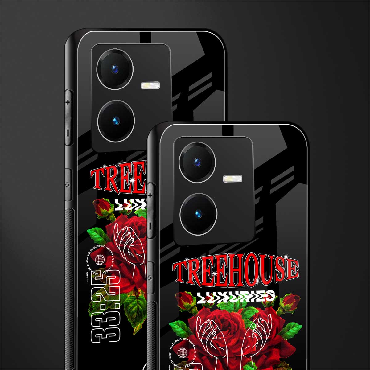 treehouse back phone cover | glass case for vivo y22