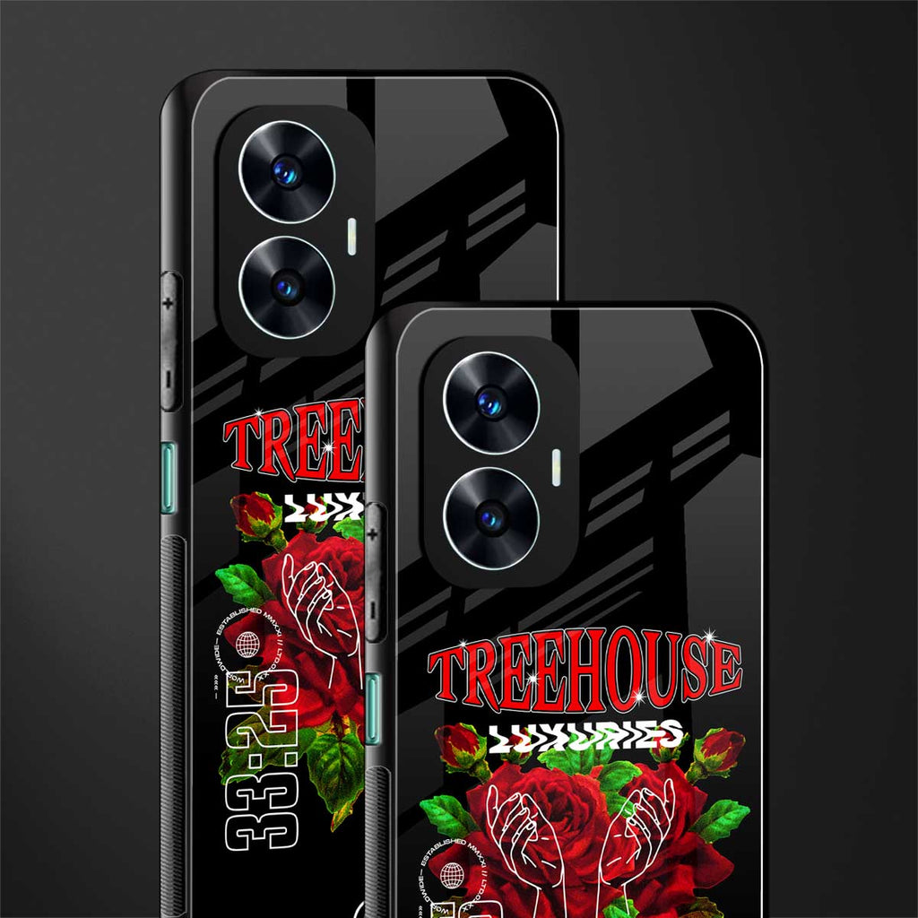 treehouse back phone cover | glass case for realme c55