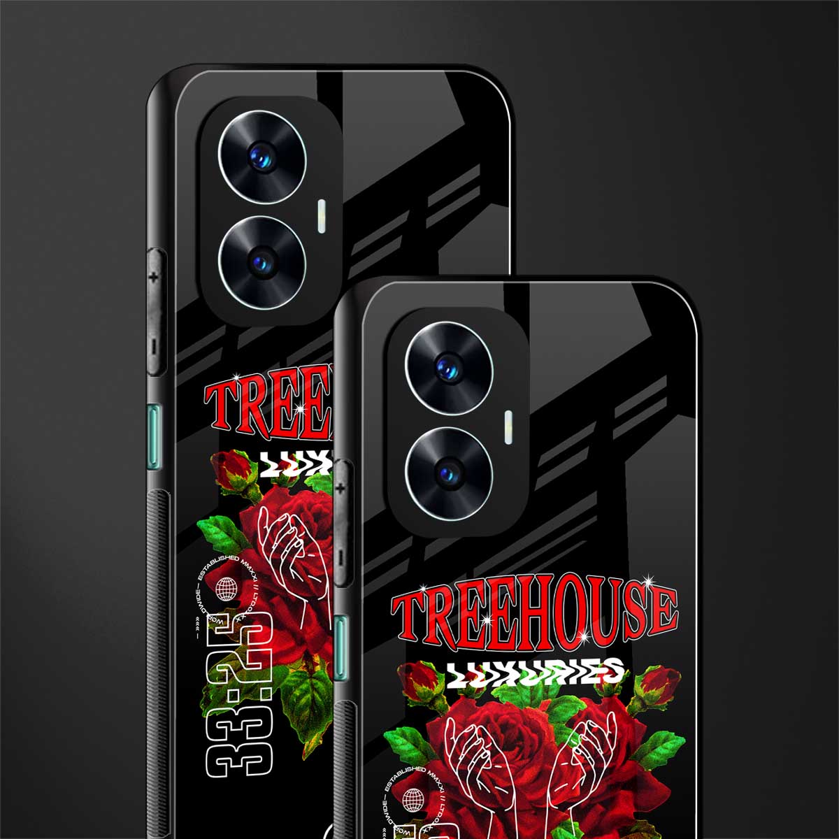 treehouse back phone cover | glass case for realme c55