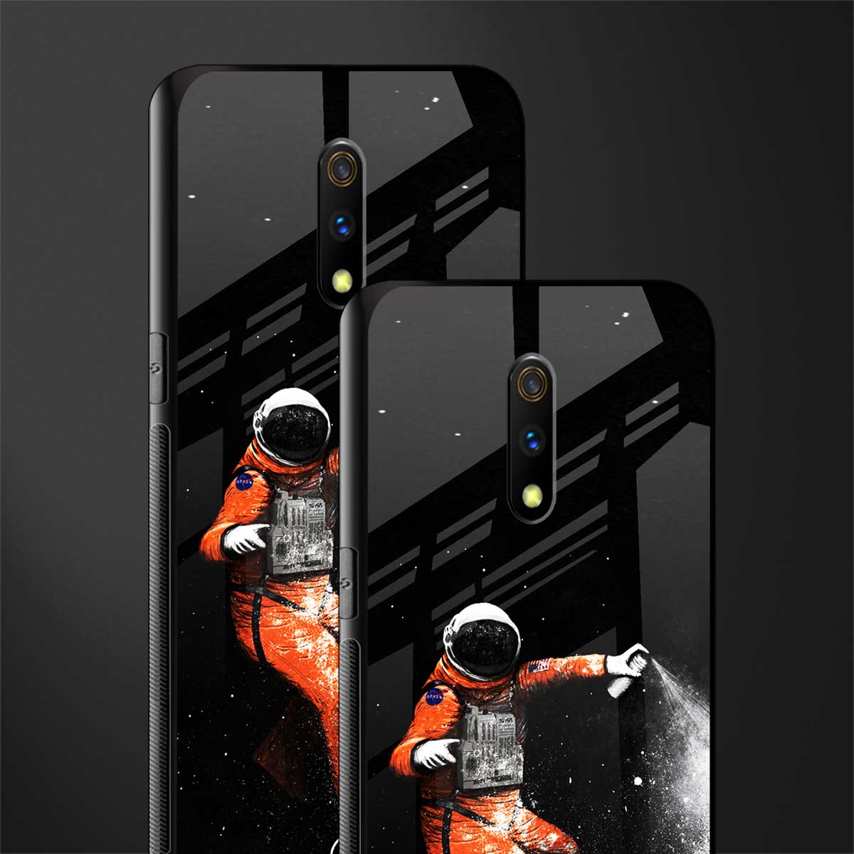 trippy astronaut glass case for realme x image-2