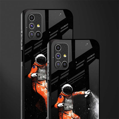 trippy astronaut glass case for samsung galaxy m51 image-2