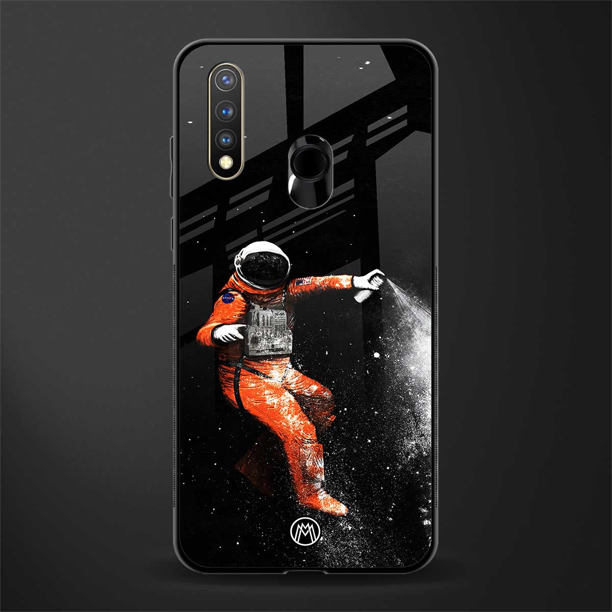 trippy astronaut glass case for vivo u20 image