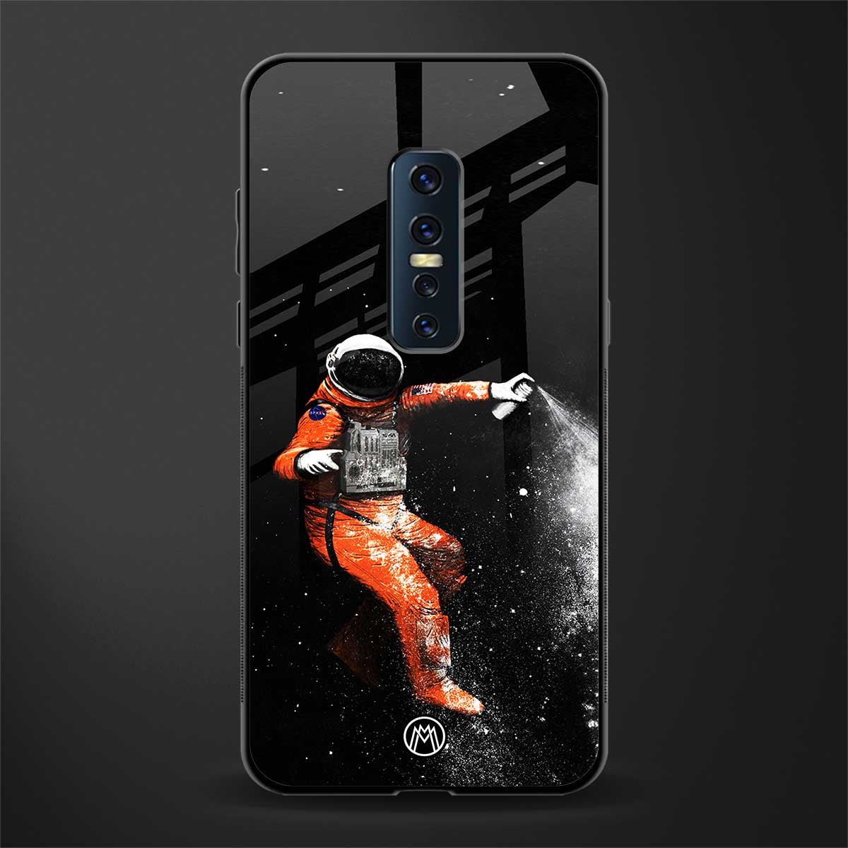 trippy astronaut glass case for vivo v17 pro image