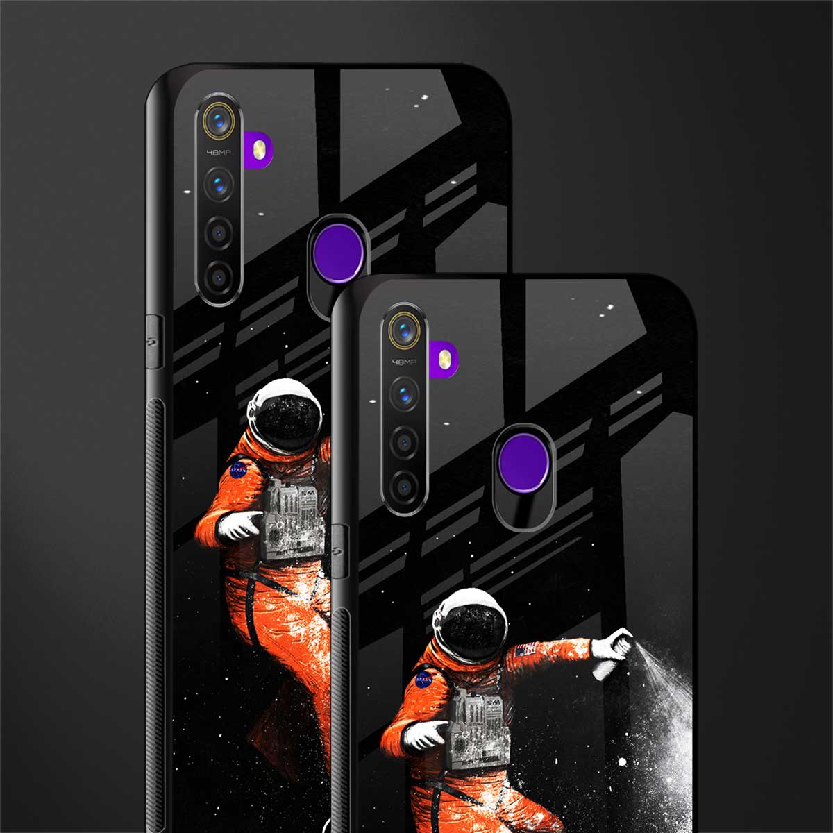 trippy astronaut glass case for realme 5i image-2