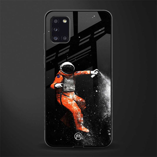 trippy astronaut glass case for samsung galaxy a31 image