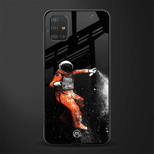 trippy astronaut glass case for samsung galaxy a51 image