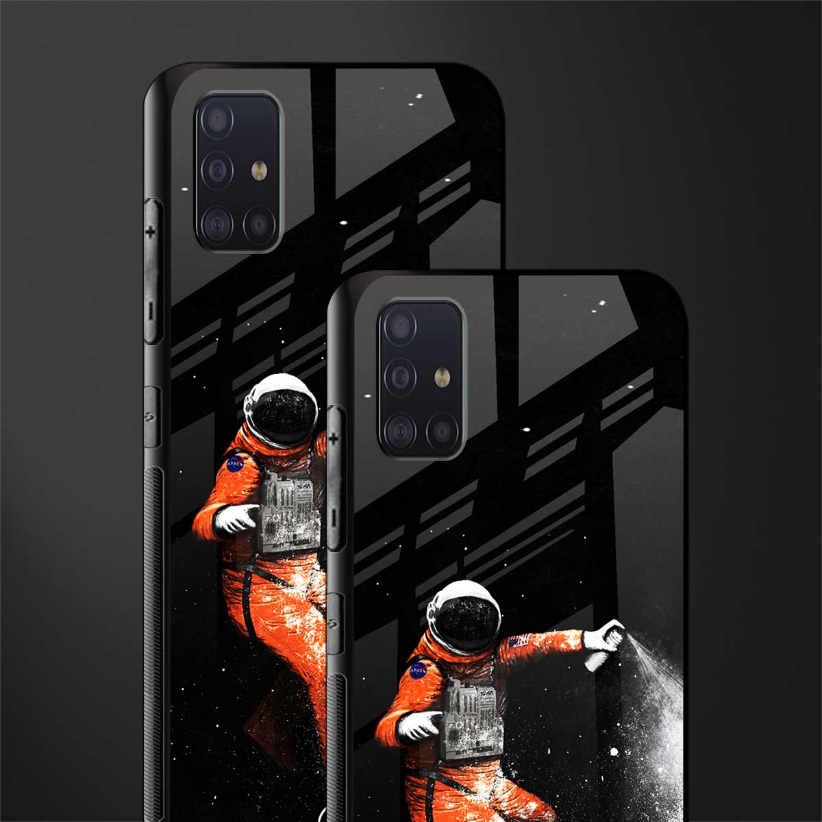 trippy astronaut glass case for samsung galaxy a71 image-2