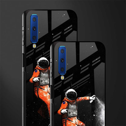 trippy astronaut glass case for samsung galaxy a7 2018 image-2