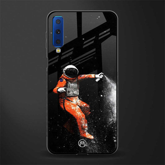 trippy astronaut glass case for samsung galaxy a7 2018 image