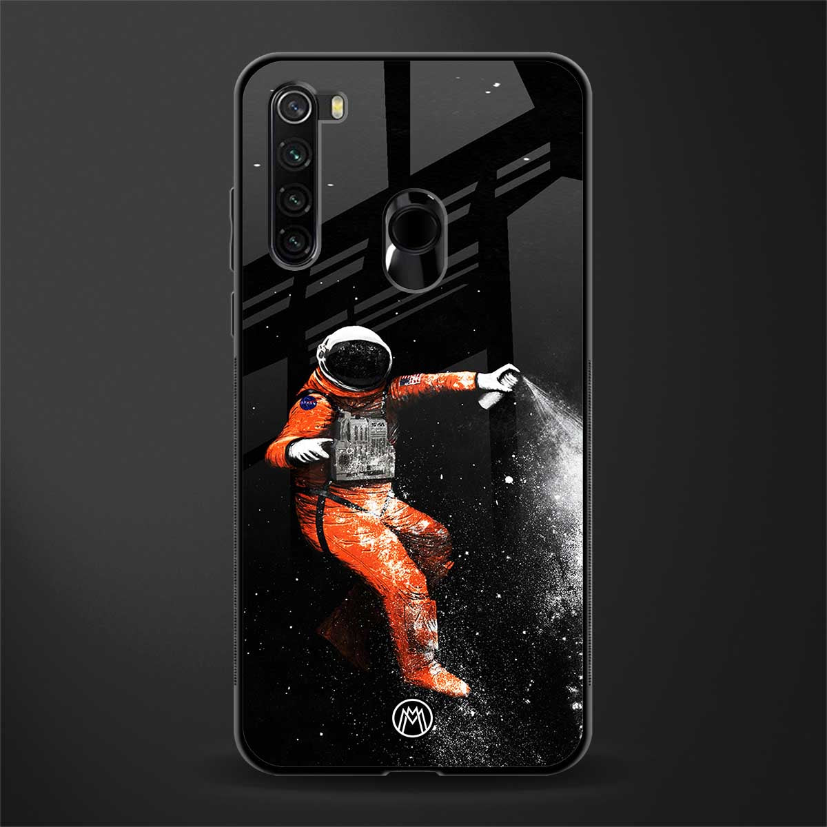 trippy astronaut glass case for redmi note 8 image