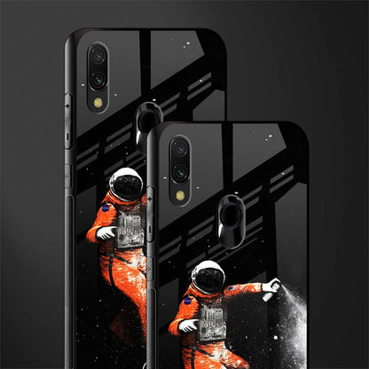 trippy astronaut glass case for redmi y3 image-2