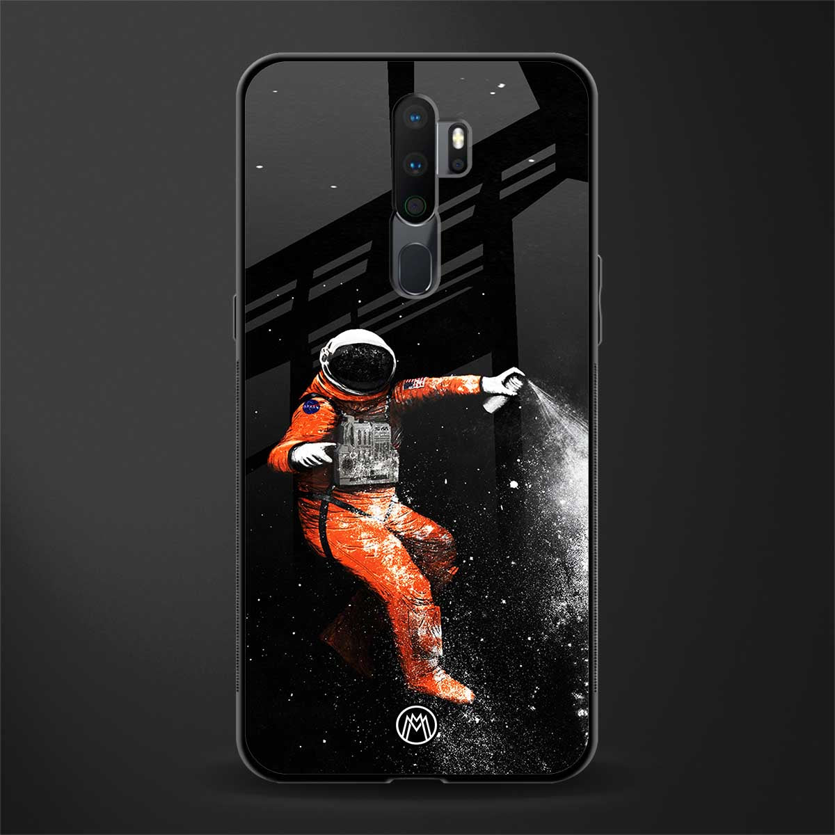 trippy astronaut glass case for oppo a5 2020 image
