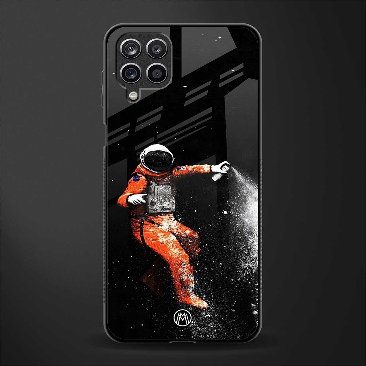 trippy astronaut back phone cover | glass case for samsung galaxy a22 4g