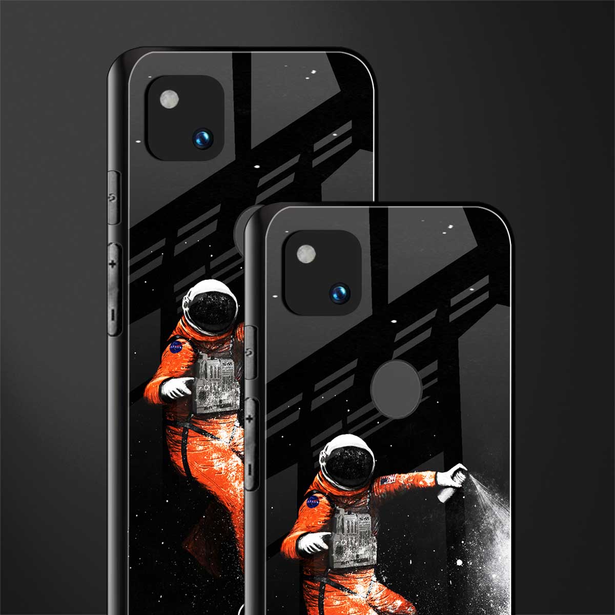 trippy astronaut back phone cover | glass case for google pixel 4a 4g