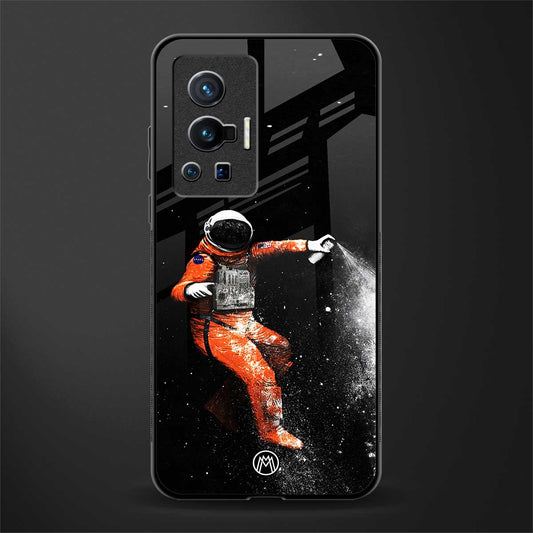 trippy astronaut glass case for vivo x70 pro image