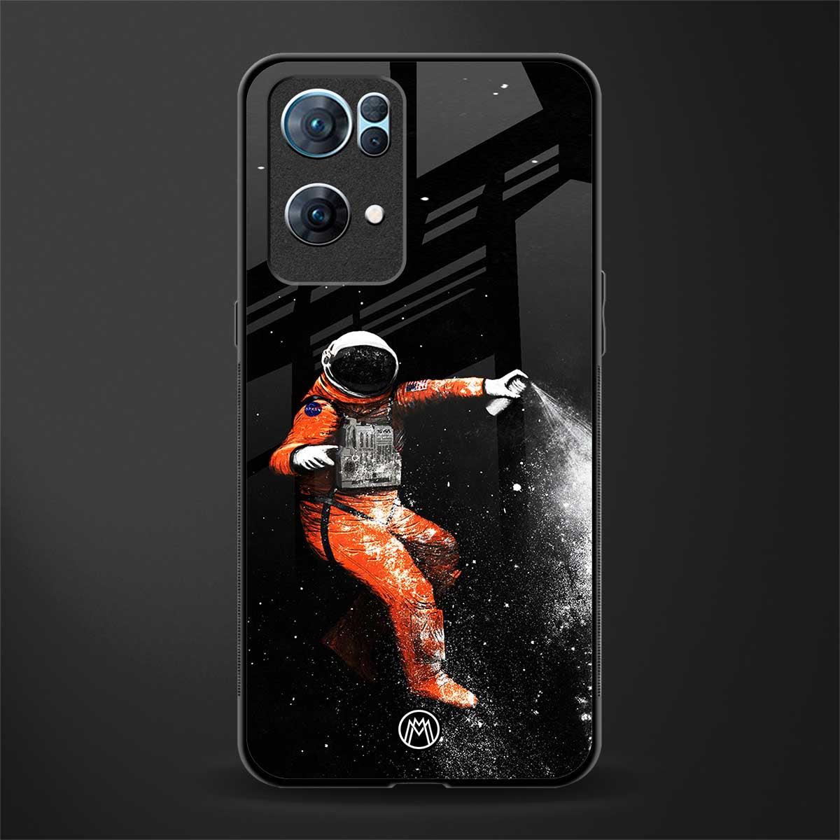 trippy astronaut glass case for oppo reno7 pro 5g image