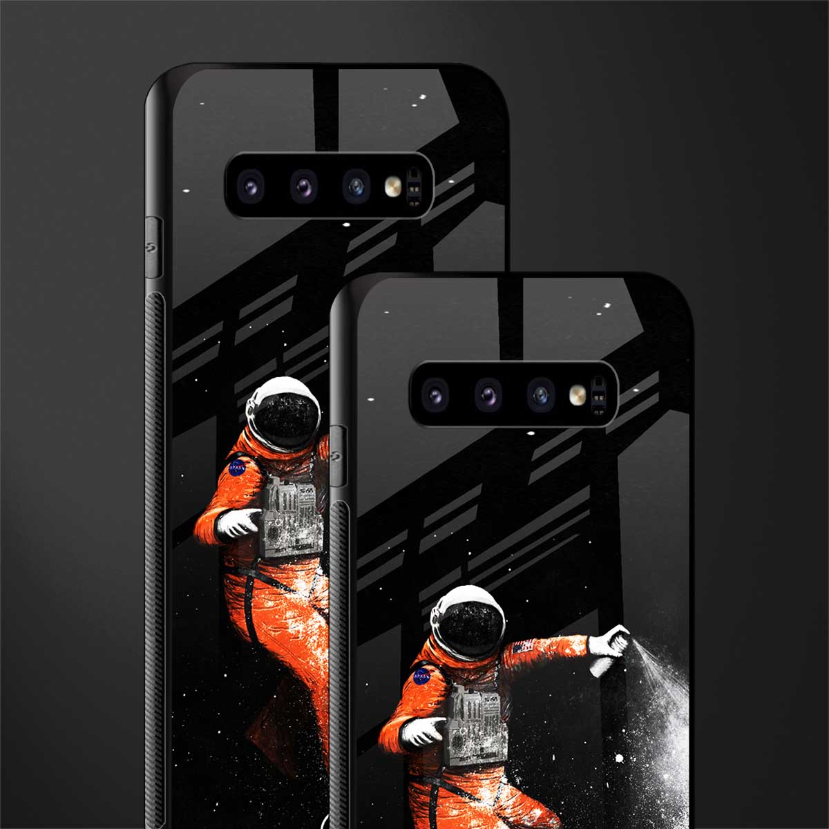 trippy astronaut glass case for samsung galaxy s10 image-2