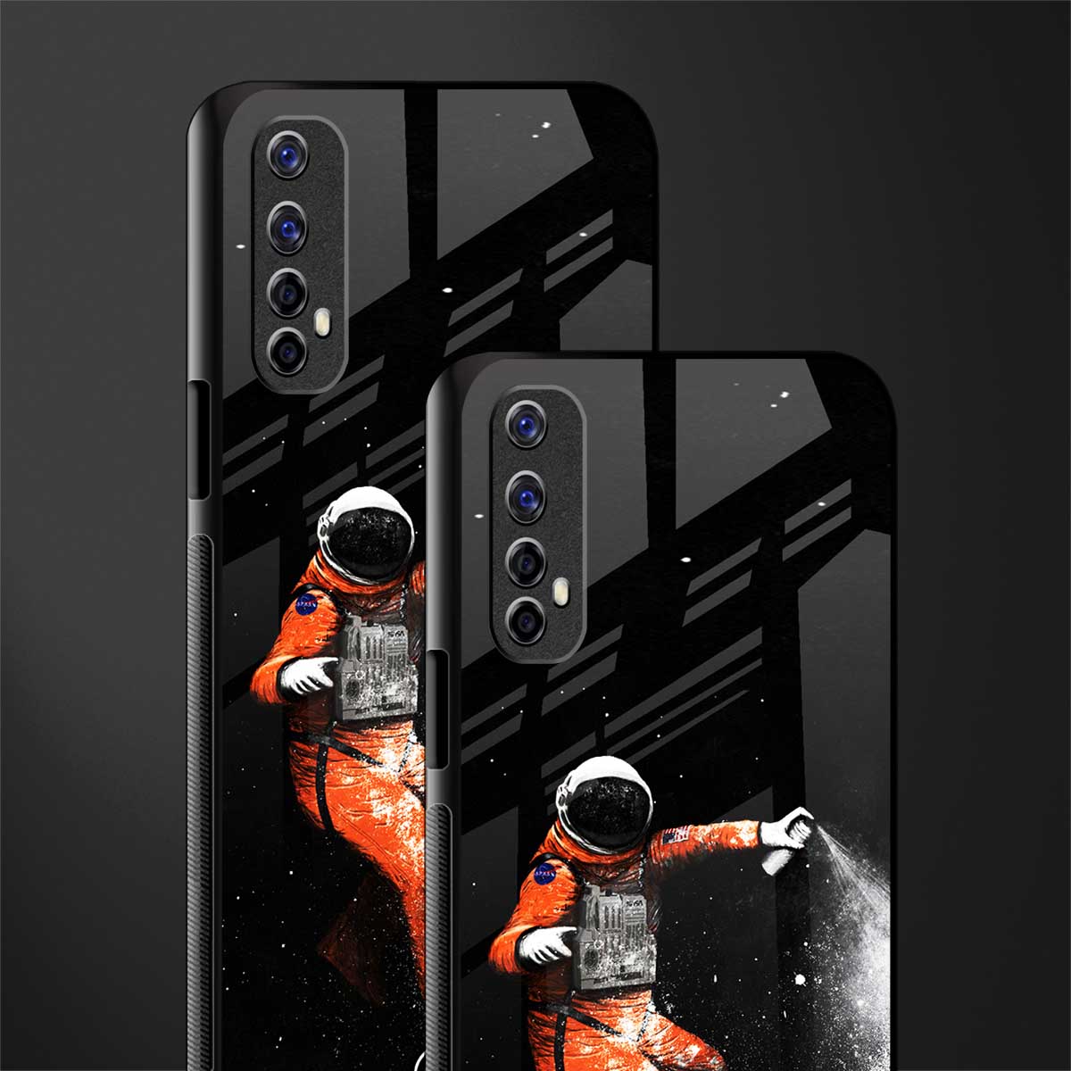 trippy astronaut glass case for realme 7 image-2