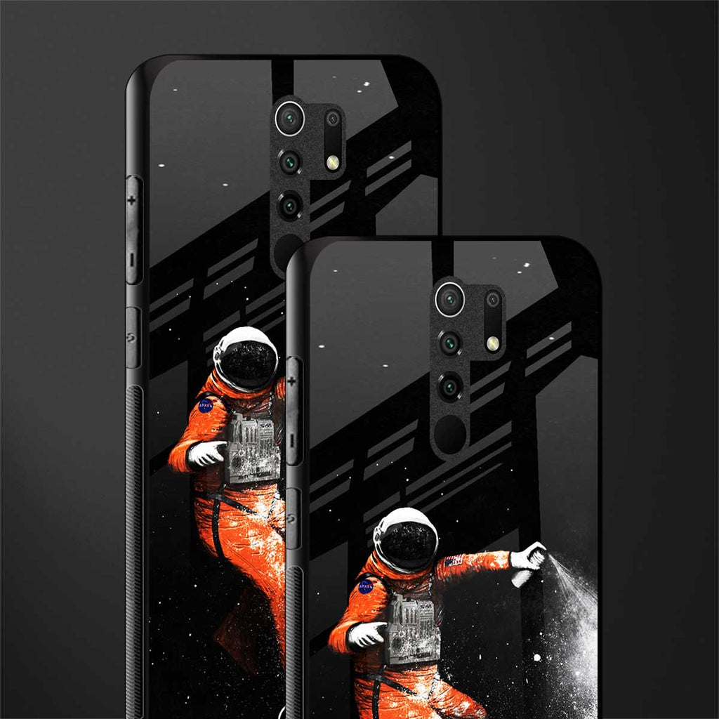 trippy astronaut glass case for poco m2 image-2