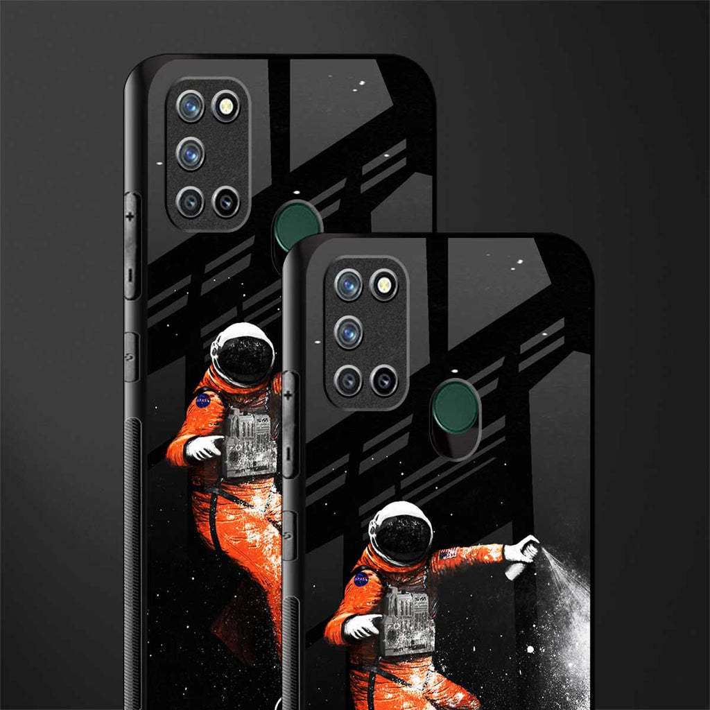 trippy astronaut glass case for realme 7i image-2