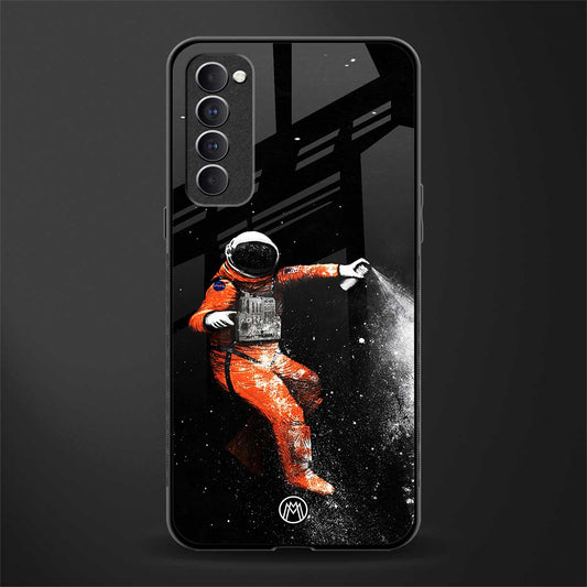 trippy astronaut glass case for oppo reno 4 pro image