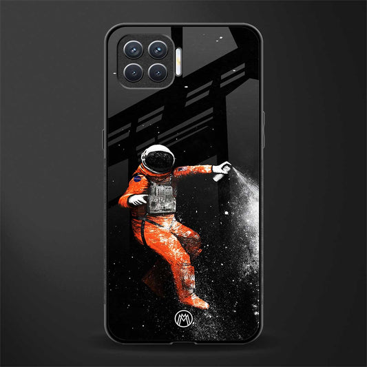 trippy astronaut glass case for oppo f17 image