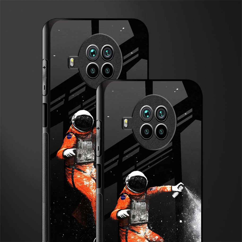 trippy astronaut glass case for mi 10i image-2