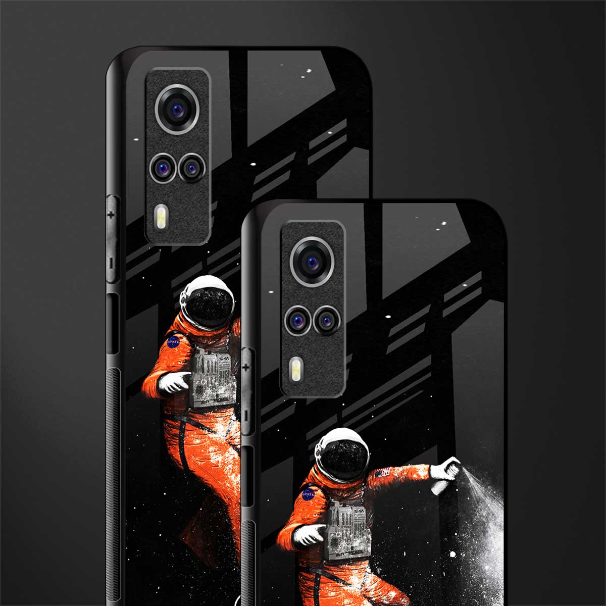 trippy astronaut glass case for vivo y51a image-2