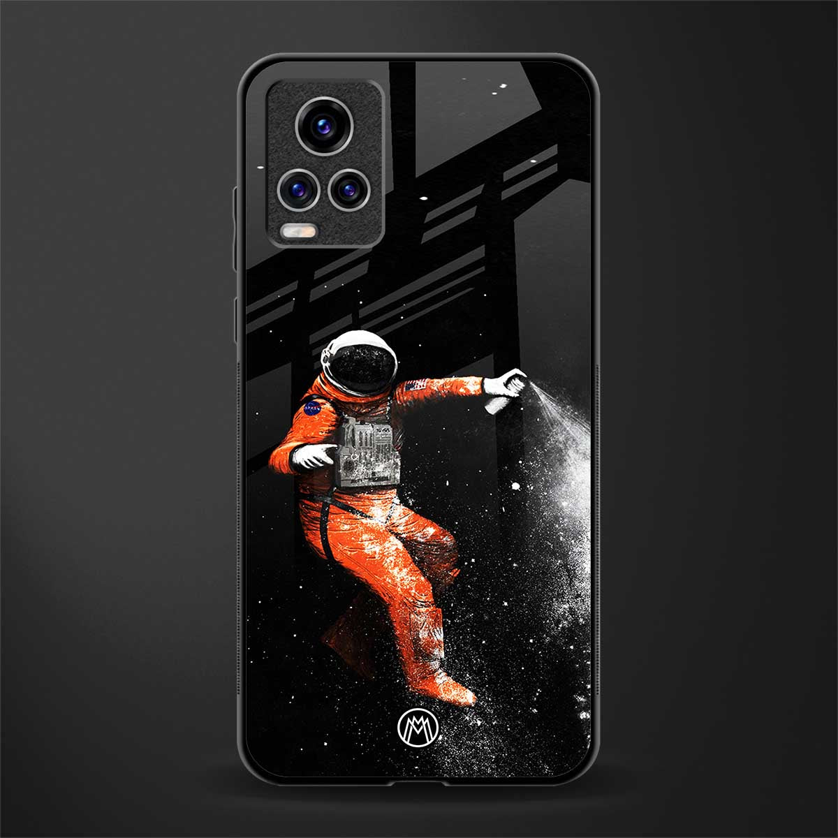 trippy astronaut glass case for vivo v20 pro image
