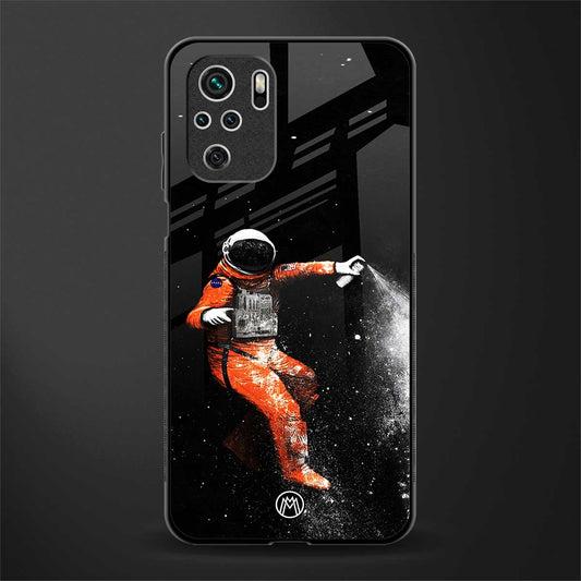 trippy astronaut glass case for redmi note 10s image