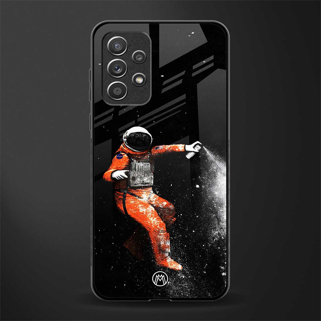 trippy astronaut glass case for samsung galaxy a72 image