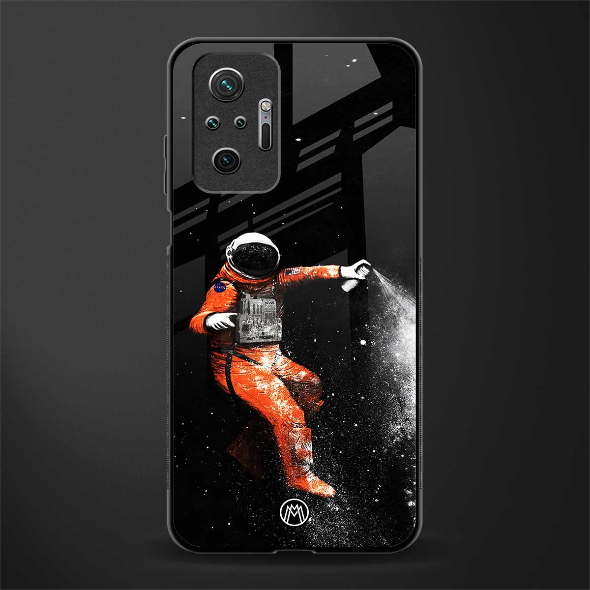 trippy astronaut glass case for redmi note 10 pro image