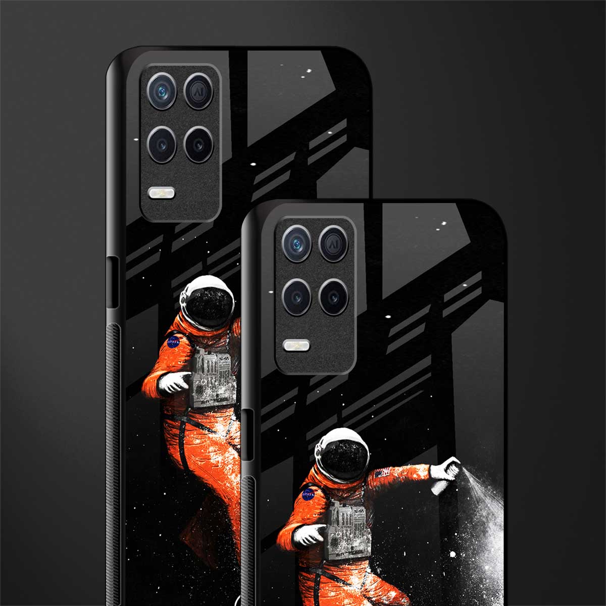 trippy astronaut glass case for realme 8 5g image-2