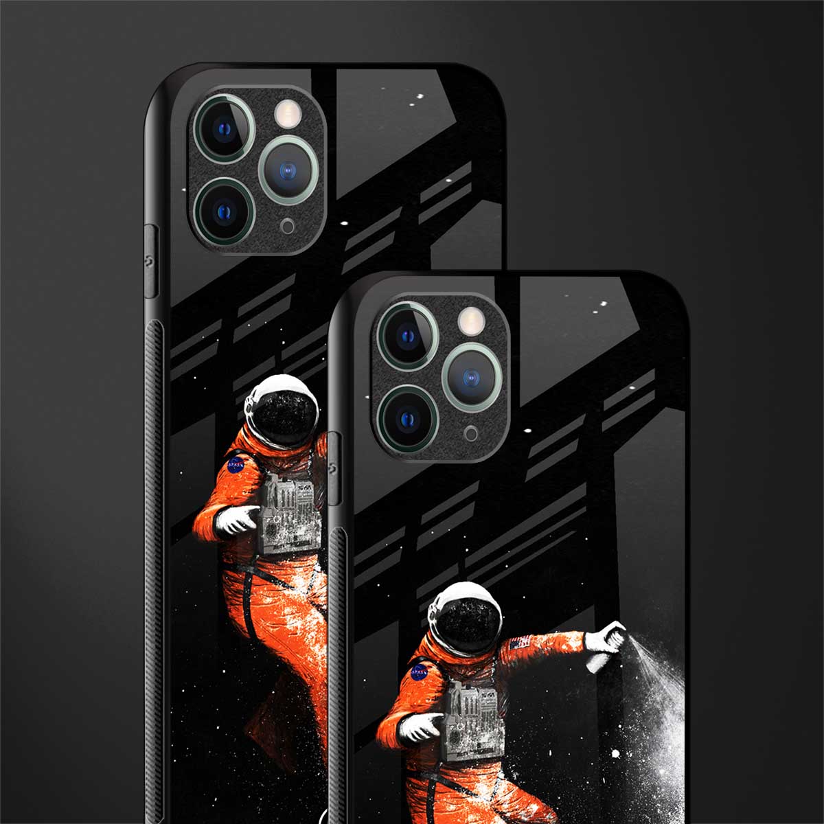 trippy astronaut glass case for iphone 11 pro image-2