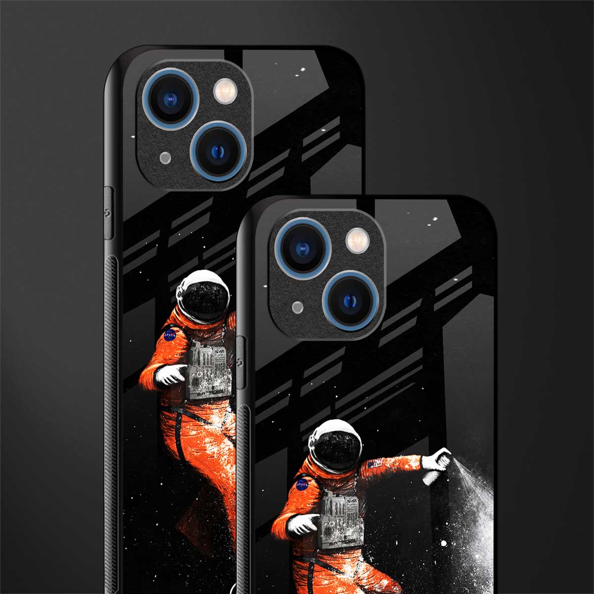 trippy astronaut glass case for iphone 13 mini image-2
