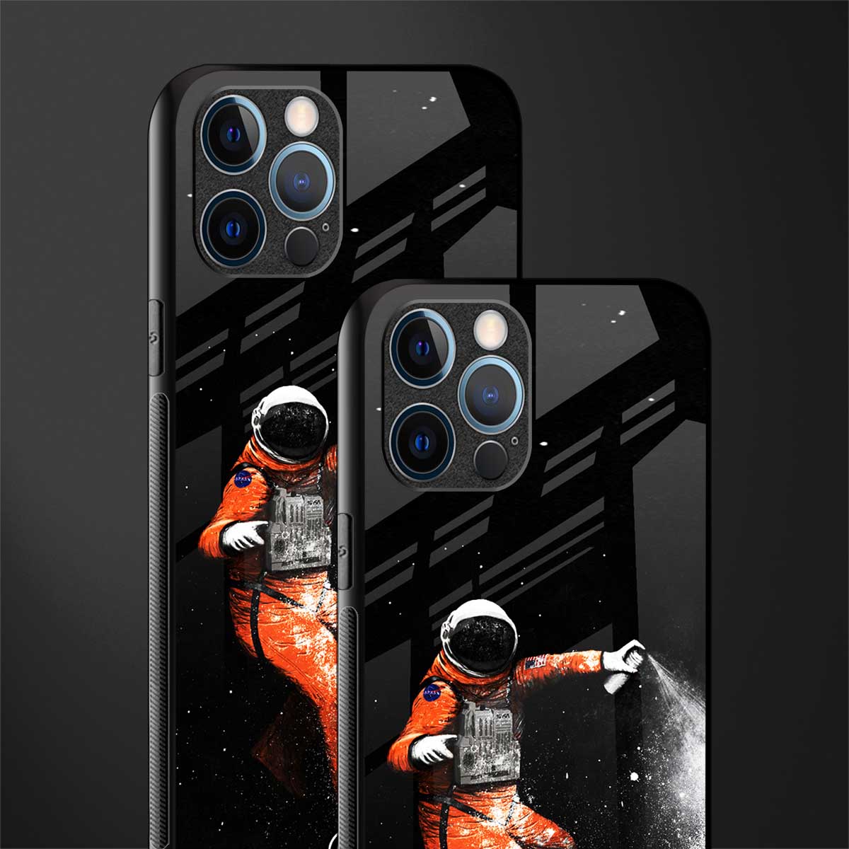 trippy astronaut glass case for iphone 12 pro max image-2
