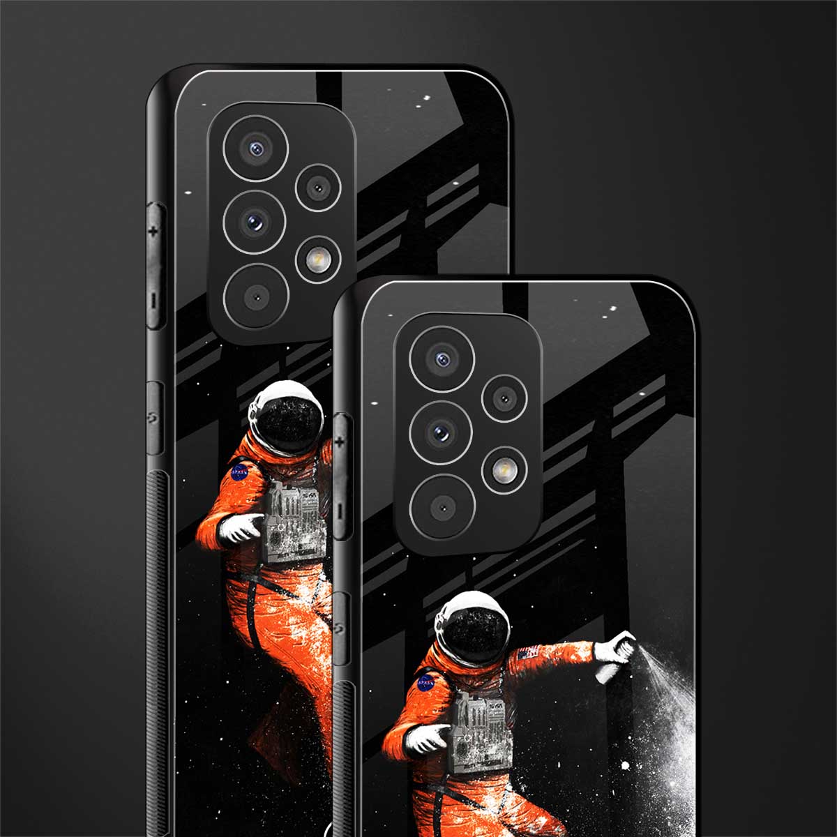 trippy astronaut back phone cover | glass case for samsung galaxy a53 5g